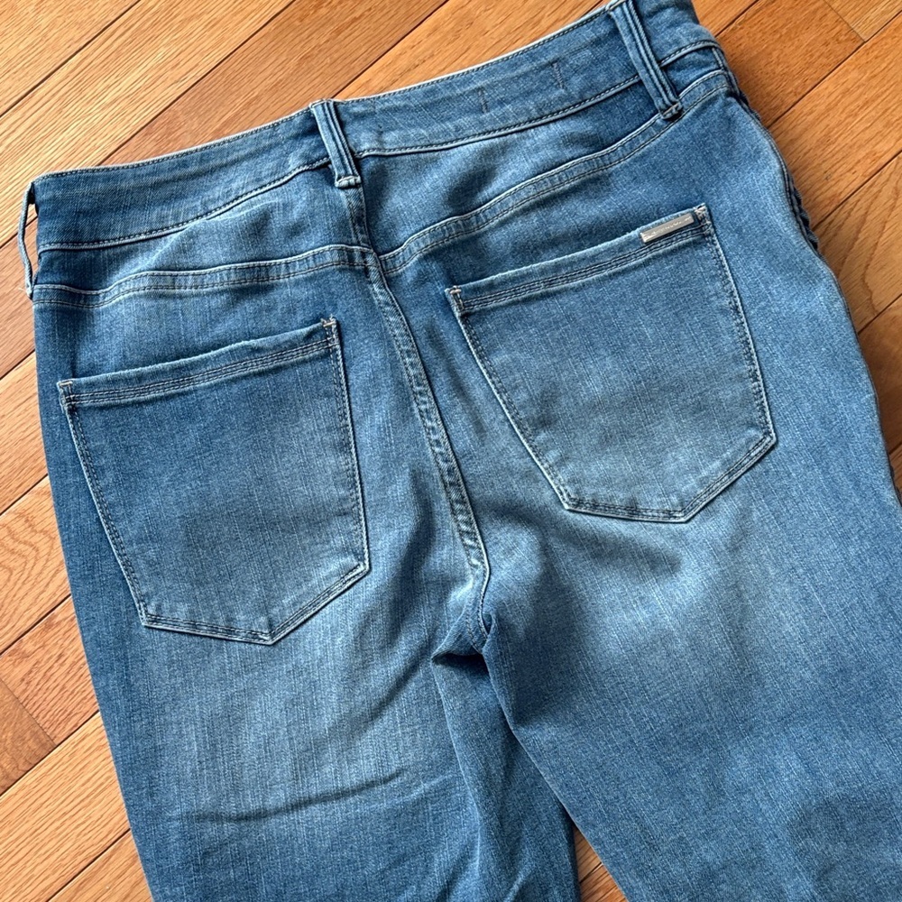 White House Black Market Blue Skinny Jeans with Side Pattern - Picture 8 of 9